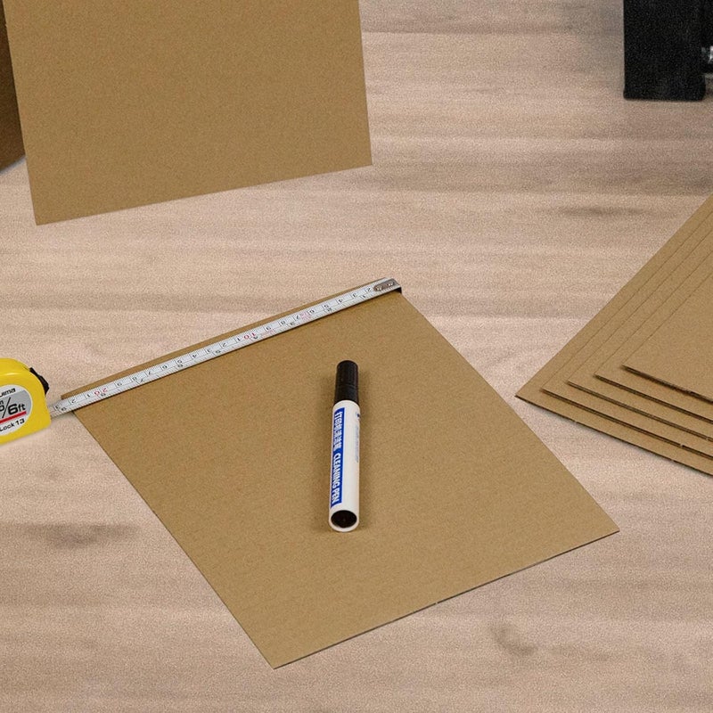 HESESOH 50 Pack Corrugated Cardboard Sheets 8.7"L x 11"W, Flat Kraft Sheet for DIY Glass Divider Kits and Crafts Supplies, Brown - Image 5